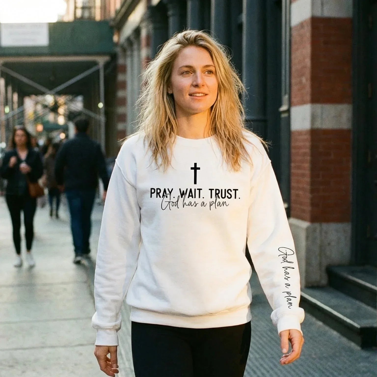 Pray Wait Trust Oversized Women's Pullover - Messiah Wear