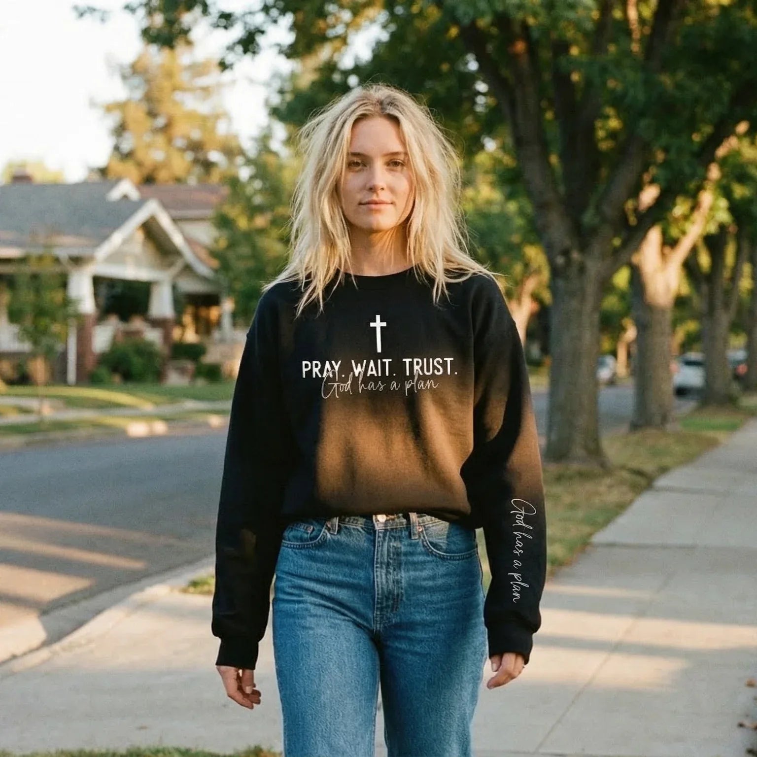 Pray Wait Trust Oversized Women's Pullover - Messiah Wear