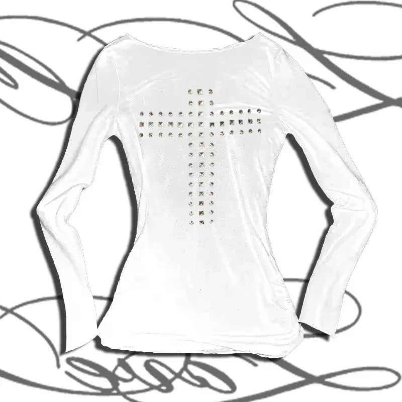 The Studded Cross Long Sleeve - Messiah Wear