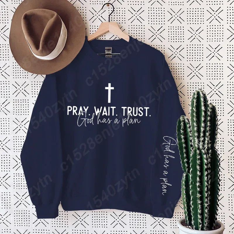 Pray Wait Trust Oversized Women's Pullover - Messiah Wear