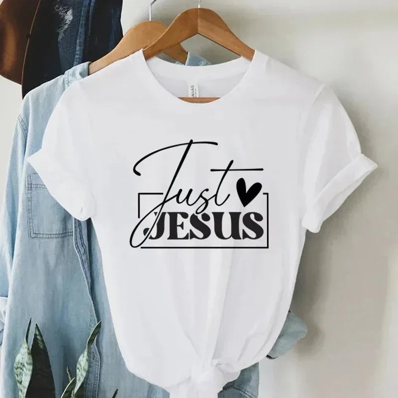 Just Love Jesus Print Women T-Shirts - Messiah Wear