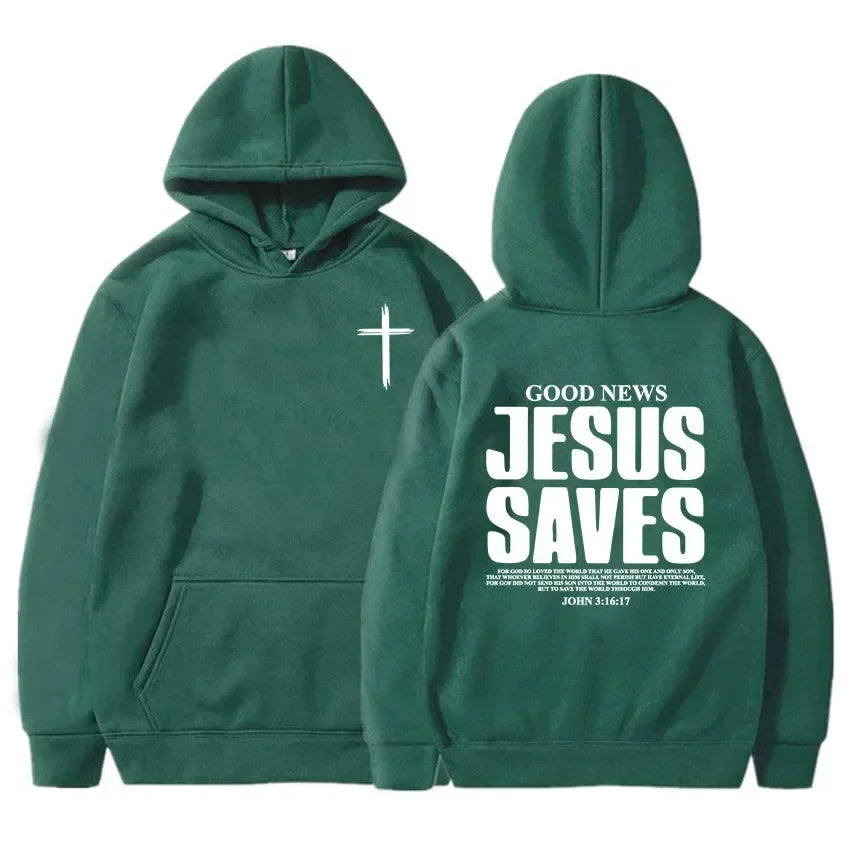 Jesus Saves John 3:16:17 Hoodies - Messiah Wear