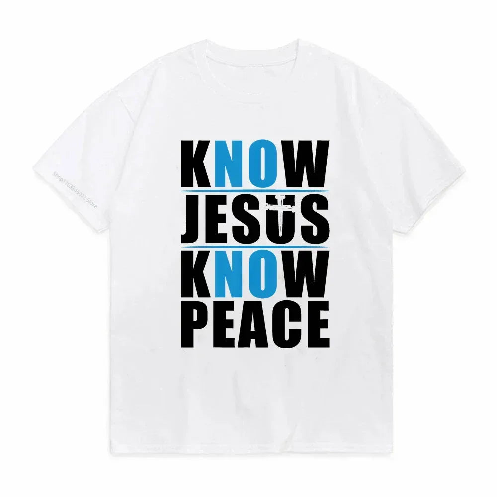Know Jesus Know Peace T-shirt Believe in God Christ - Messiah Wear