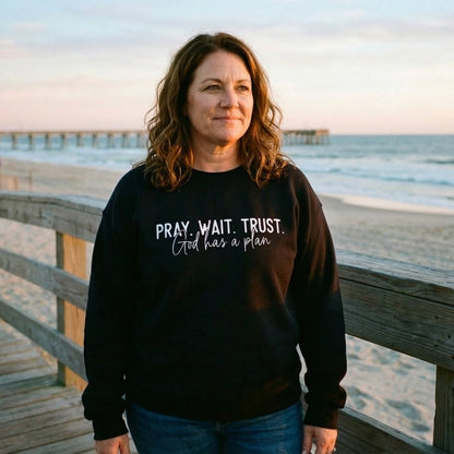 Pray Wait Trust Oversized Women's Pullover