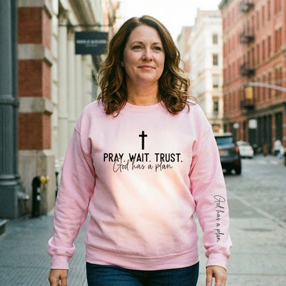 Pray Wait Trust Oversized Women's Pullover