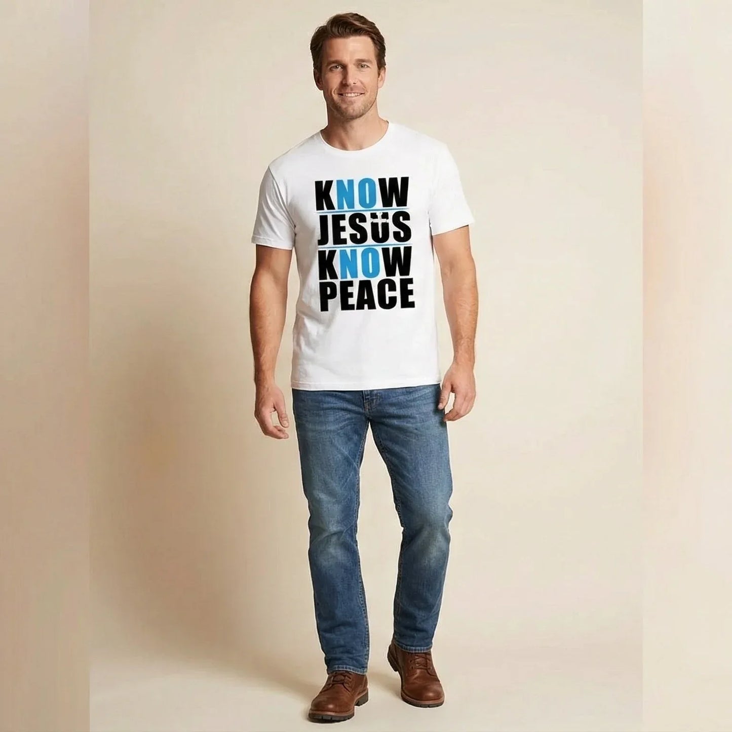 Know Jesus Know Peace T-shirt Believe in God Christ - Messiah Wear