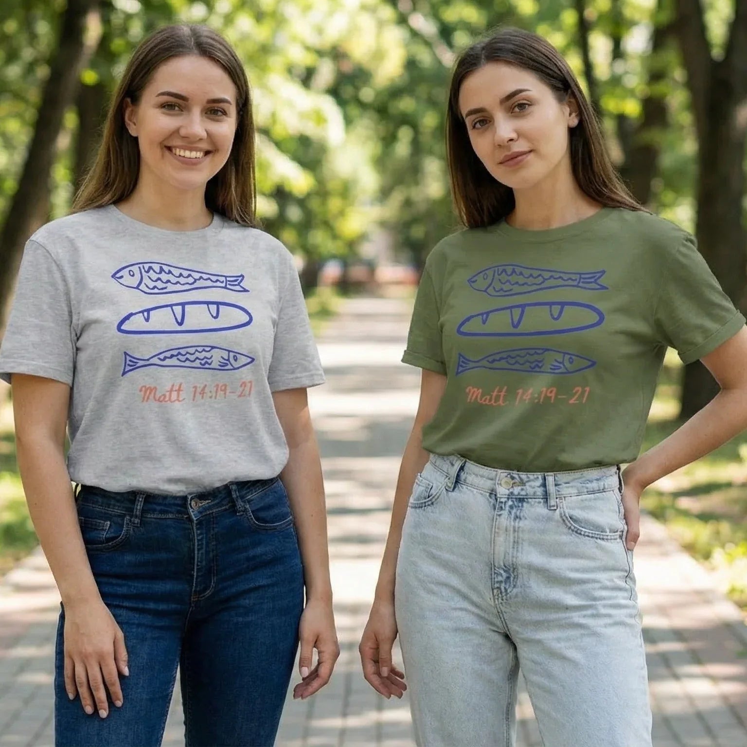 Loaves and Fishes Matt 14:19-21 - T Shirt - Messiah Wear