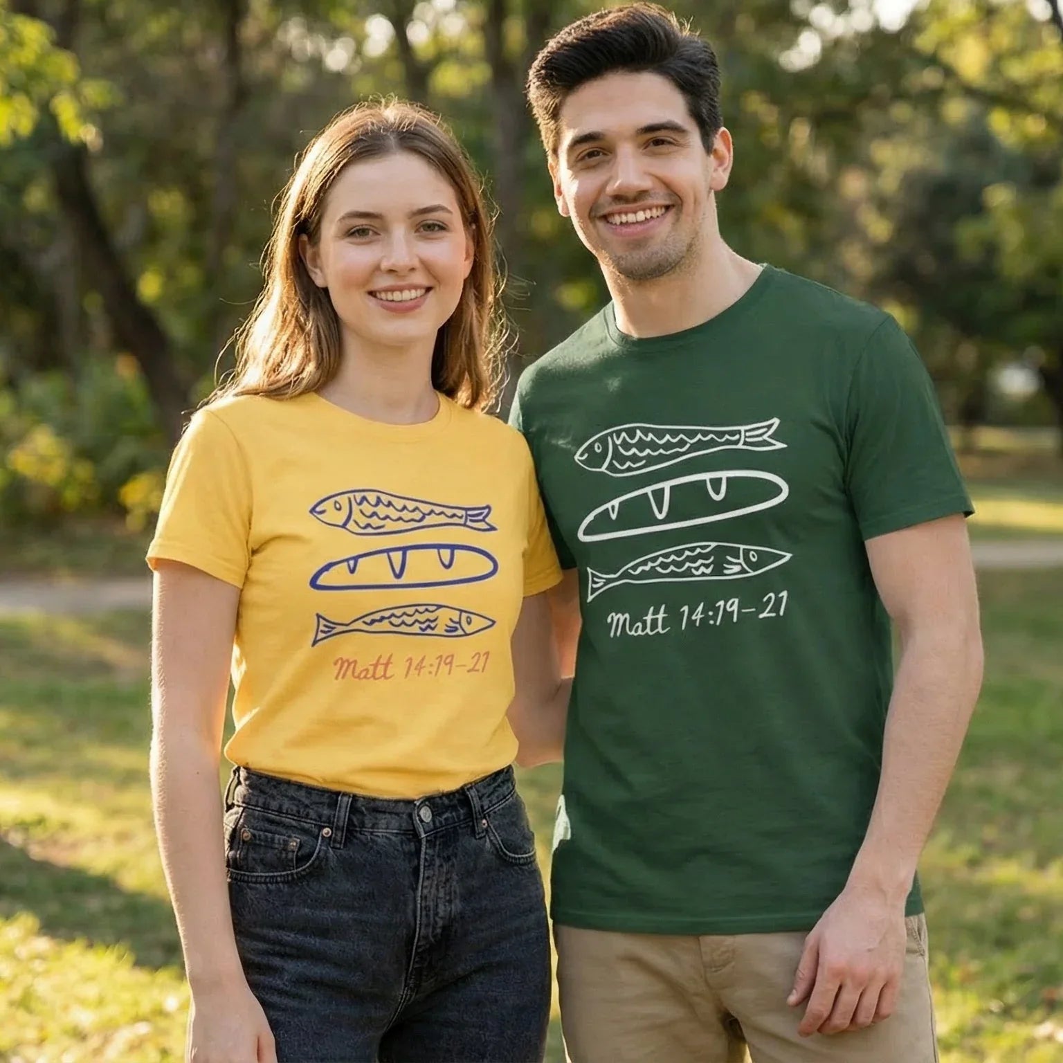 Loaves and Fishes Matt 14:19-21 - T Shirt - Messiah Wear