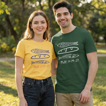 Loaves and Fishes Matt 14:19-21 - T Shirt - Messiah Wear