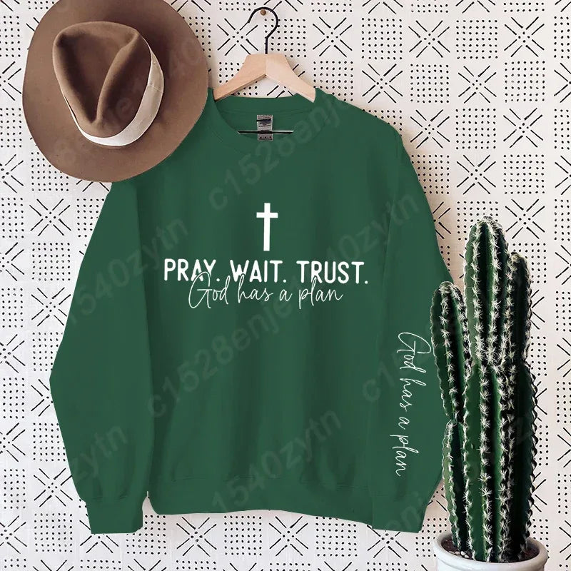 Pray Wait Trust Oversized Women's Pullover - Messiah Wear