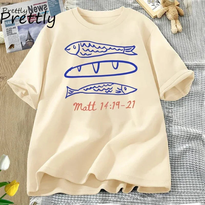 Loaves and Fishes Matt 14:19-21 - T Shirt - Messiah Wear