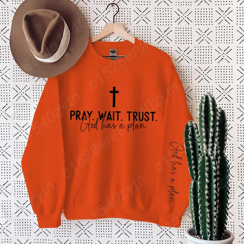 Pray Wait Trust Oversized Women's Pullover