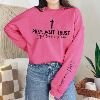 Pray Wait Trust Oversized Women's Pullover