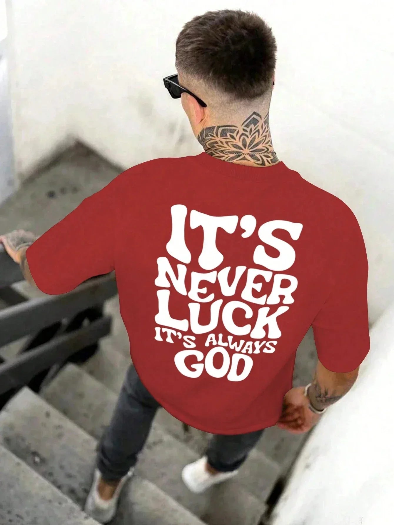 Luck God Men Cotton T-shirt Luxury - Messiah Wear