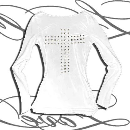 The Studded Cross Long Sleeve - Messiah Wear