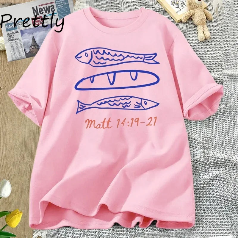 Loaves and Fishes Matt 14:19-21 - T Shirt - Messiah Wear
