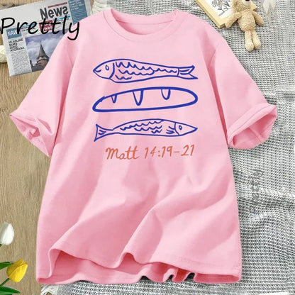 Loaves and Fishes Matt 14:19-21 - T Shirt - Messiah Wear
