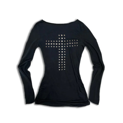 The Studded Cross Long Sleeve - Messiah Wear