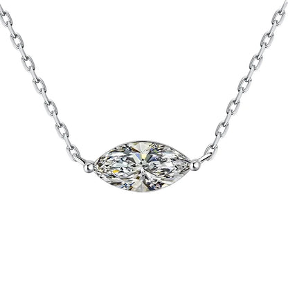 1/2carat Marquise Cut Solitaire Moissanite Diamond Pendant Necklace with Certificate 925 Silver Plated 18k Gold Neckchain Woman