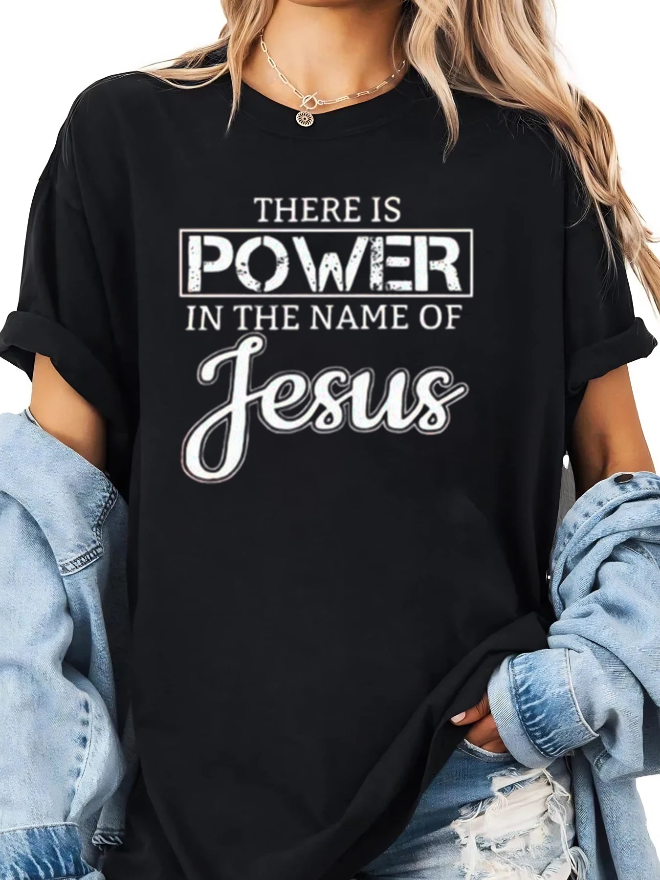 Power In The Name Of Jesus T-Shirt Christian Women