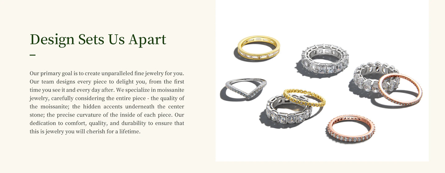 Anziw 0.5-3.0CT Moissanite Solitaire Ring Silver 925 14K Gold Plated Wedding Engagement Band For Women Jewelry with Certificate