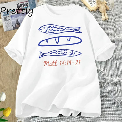 Loaves and Fishes Matt 14:19-21 - T Shirt - Messiah Wear