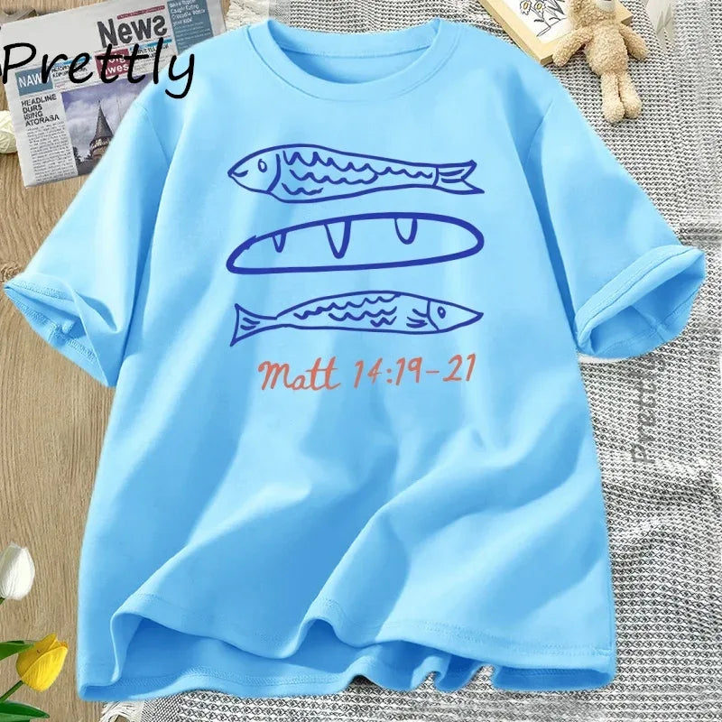 Loaves and Fishes Matt 14:19-21 - T Shirt - Messiah Wear