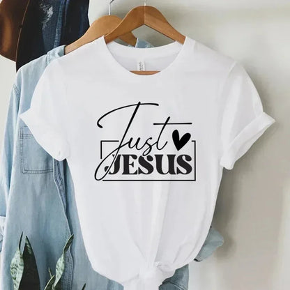 Just Love Jesus Print Women T-Shirts - Messiah Wear