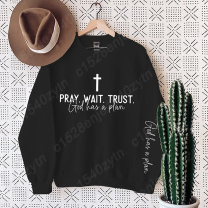 Pray Wait Trust Oversized Women's Pullover