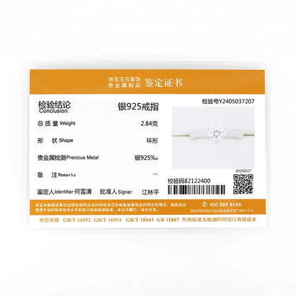 Anziw 0.5-3.0CT Moissanite Solitaire Ring Silver 925 14K Gold Plated Wedding Engagement Band For Women Jewelry with Certificate