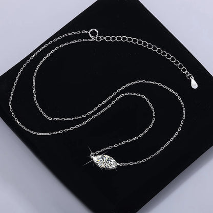 1/2carat Marquise Cut Solitaire Moissanite Diamond Pendant Necklace with Certificate 925 Silver Plated 18k Gold Neckchain Woman