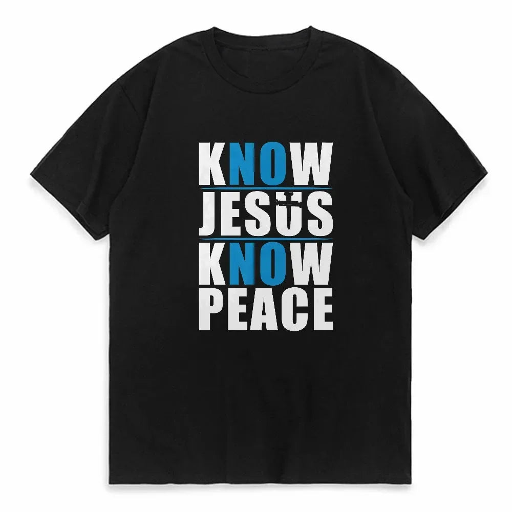 Know Jesus Know Peace T-shirt Believe in God Christ - Messiah Wear