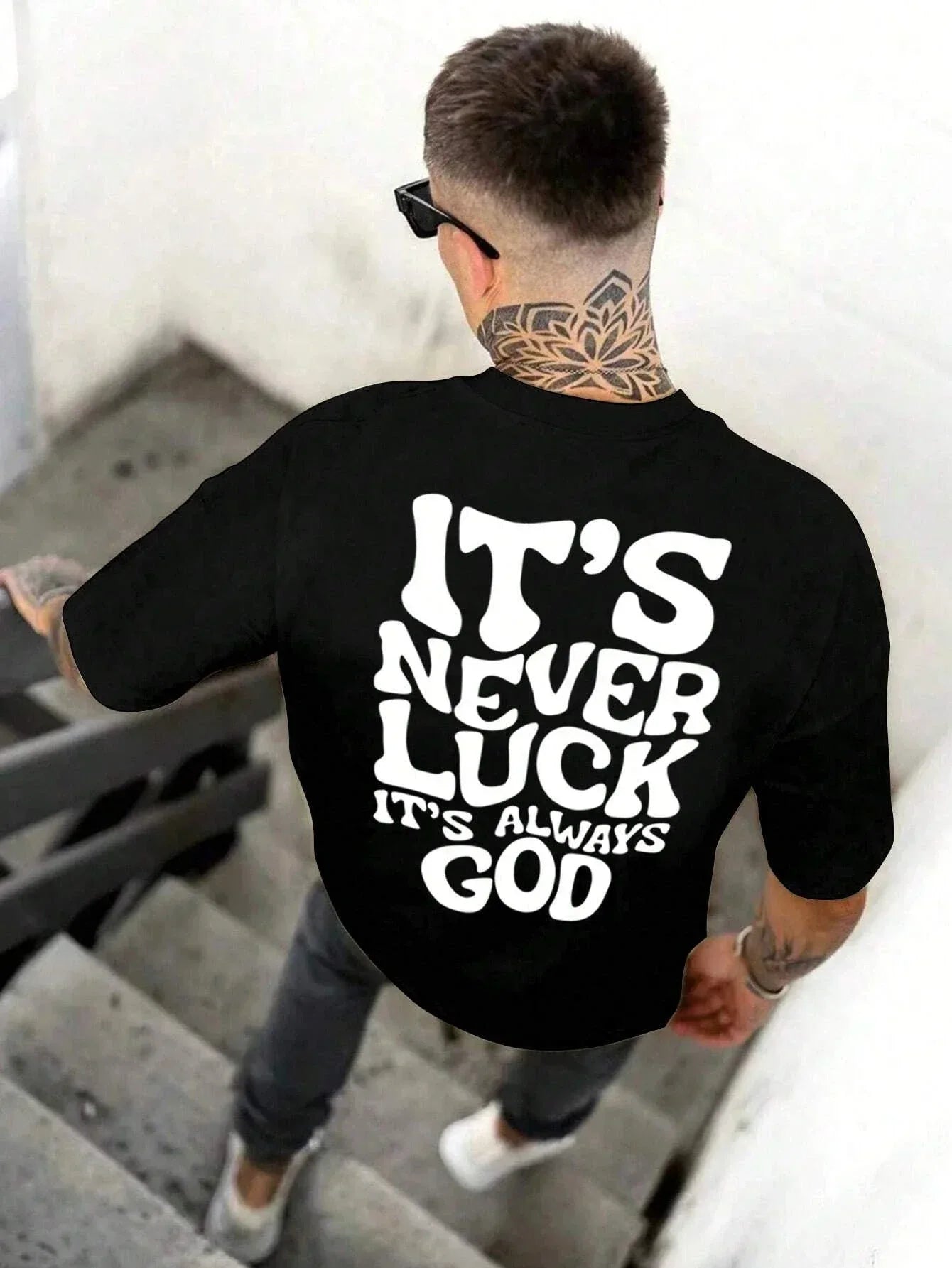 Luck God Men Cotton T-shirt Luxury - Messiah Wear