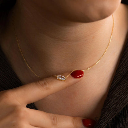 1/2carat Marquise Cut Solitaire Moissanite Diamond Pendant Necklace with Certificate 925 Silver Plated 18k Gold Neckchain Woman