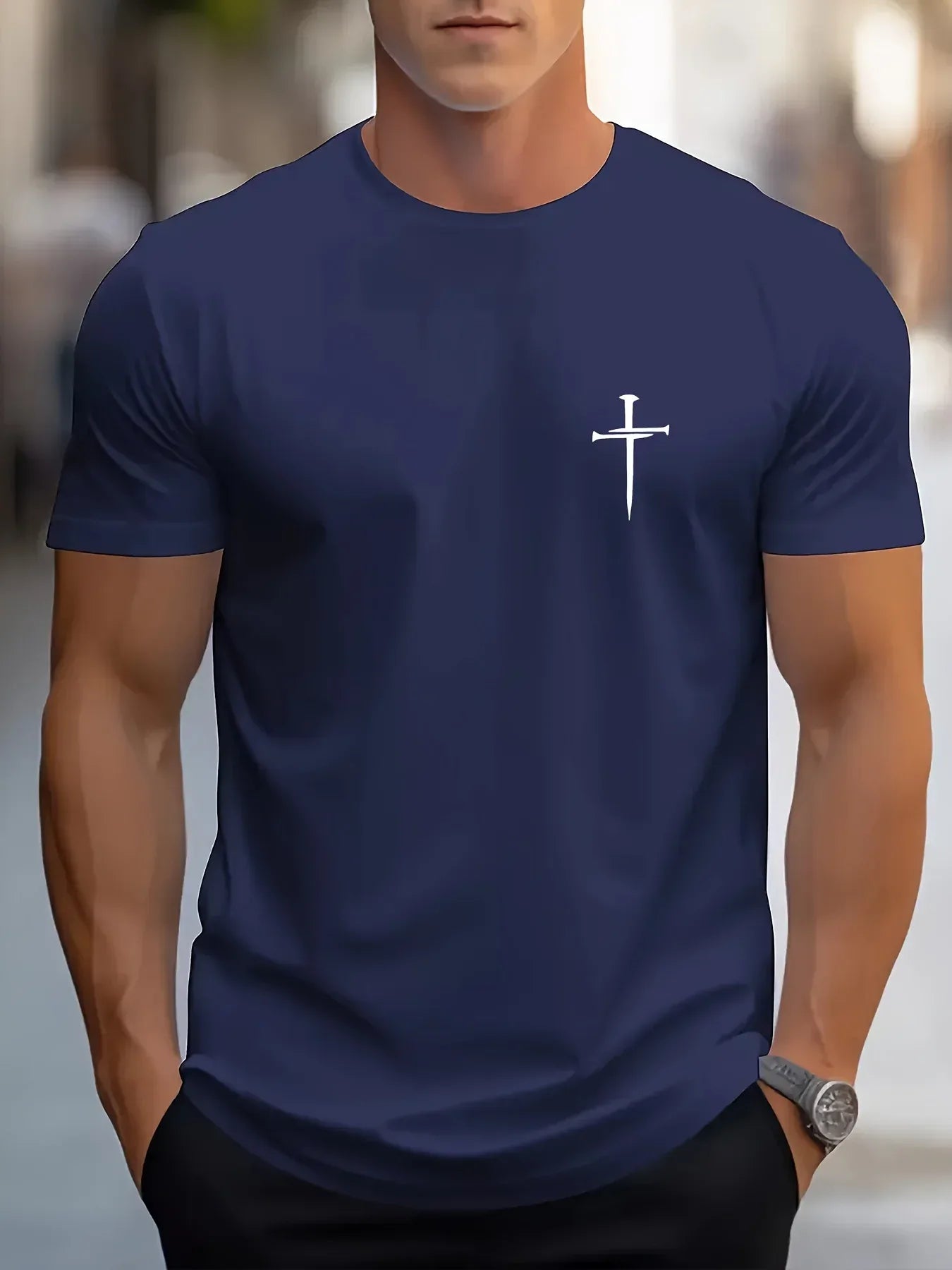 Men's Oversized "Faith Cross" Tee - Messiah Wear