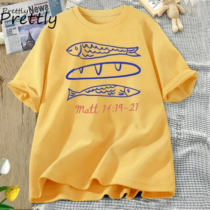 Loaves and Fishes Matt 14:19-21 - T Shirt - Messiah Wear