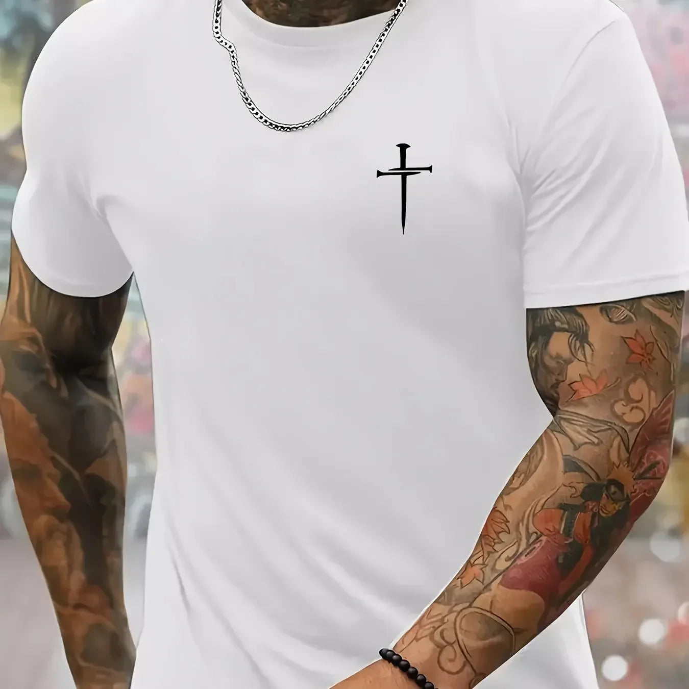 Men's Oversized "Faith Cross" Tee - Messiah Wear
