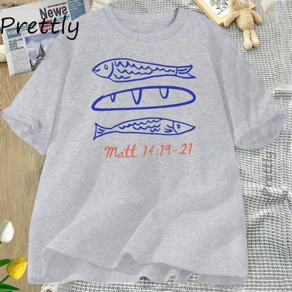 Loaves and Fishes Matt 14:19-21 - T Shirt - Messiah Wear