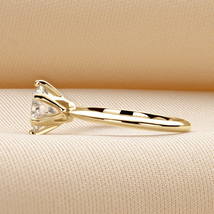 Anziw 0.5-3.0CT Moissanite Solitaire Ring Silver 925 14K Gold Plated Wedding Engagement Band For Women Jewelry with Certificate