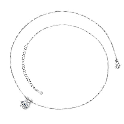 Classic 0.5CT-5CT D Moissanite Pendant Necklace Adjustable Chain 925 Silver for Women with Certificate 2CT 3CT 4CT Lab Diamond