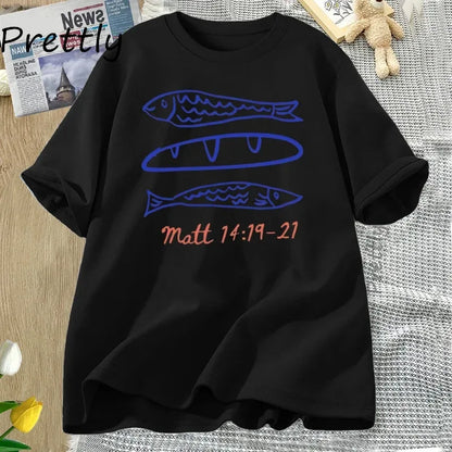 Loaves and Fishes Matt 14:19-21 - T Shirt - Messiah Wear