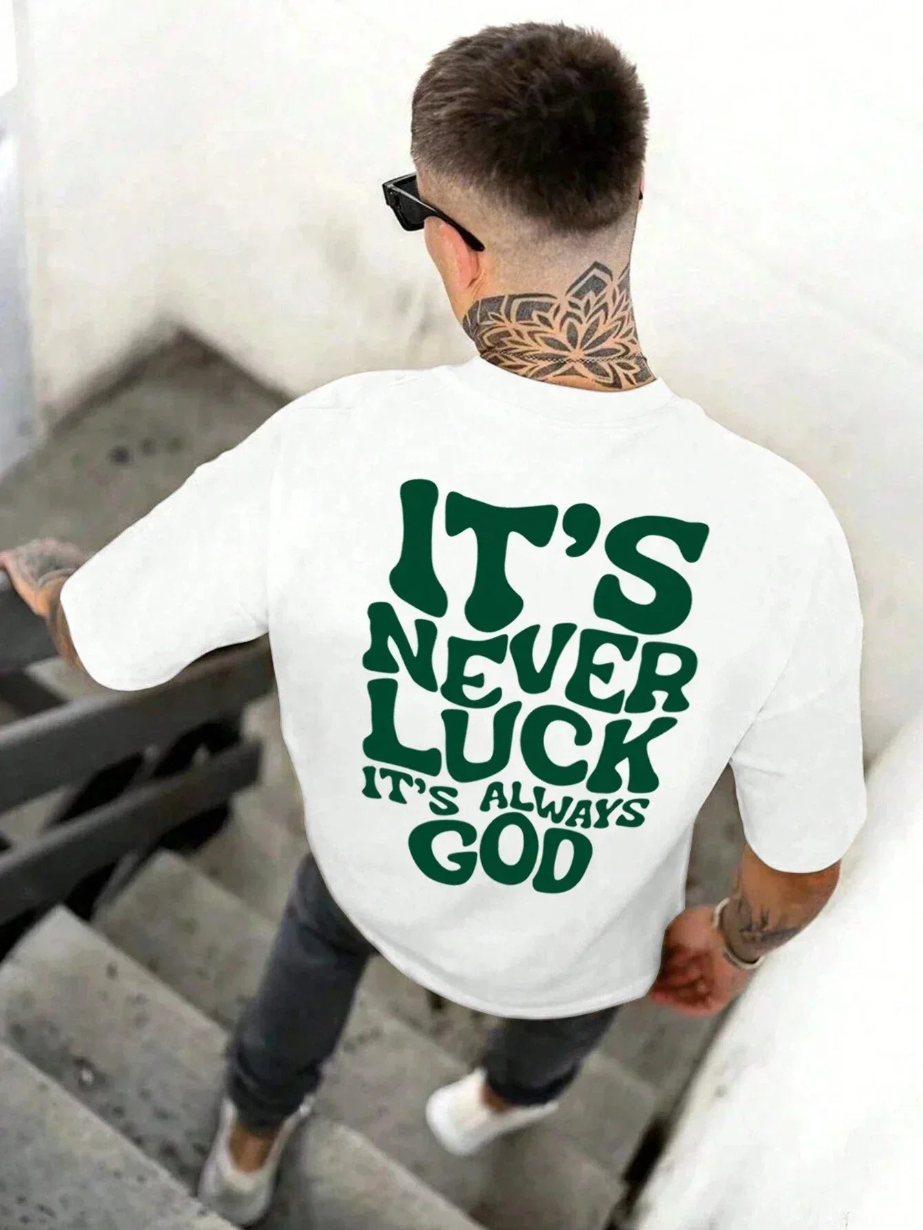 Luck God Men Cotton T-shirt Luxury - Messiah Wear
