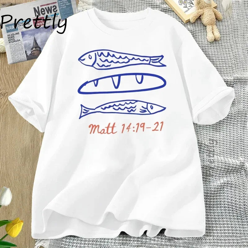 Loaves and Fishes Matt 14:19-21 - T Shirt - Messiah Wear