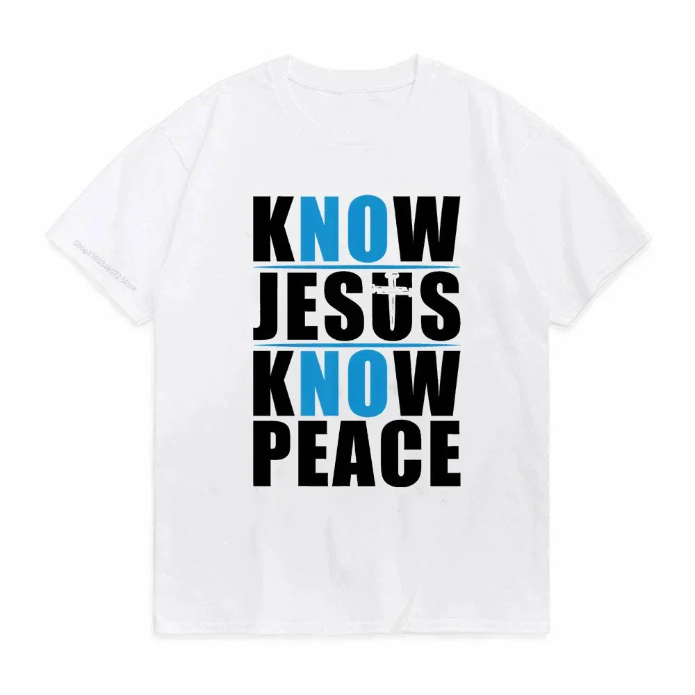 Know Jesus Know Peace T-shirt Believe in God Christ - Messiah Wear