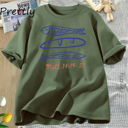 Loaves and Fishes Matt 14:19-21 - T Shirt - Messiah Wear