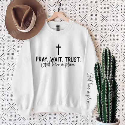 Pray Wait Trust Oversized Women's Pullover