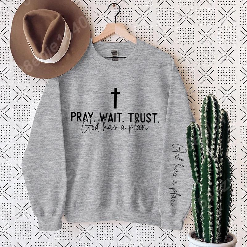 Pray Wait Trust Oversized Women's Pullover - Messiah Wear