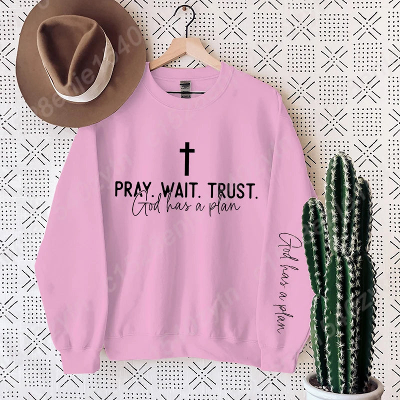 Pray Wait Trust Oversized Women's Pullover